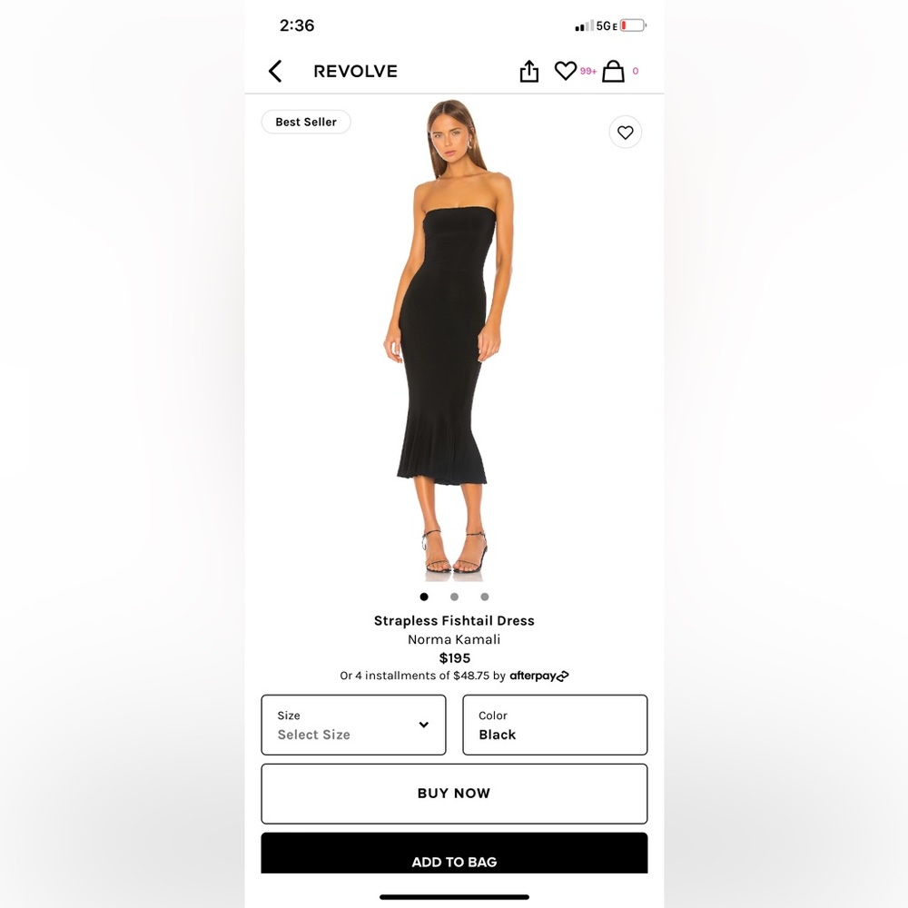 Norma Kamali Strapless Fishtail dress. Worn once